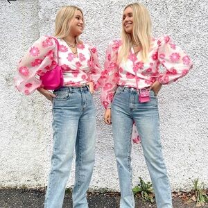 labelrail x Olivia & Alice wrap blouse. volume sleeves 🌸 | US size 14